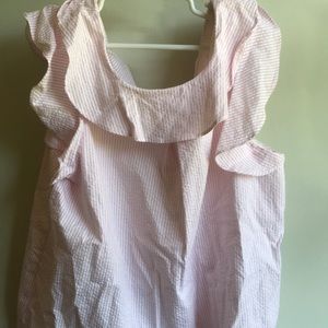 Brand new! Adorable pink and white tank blouse!